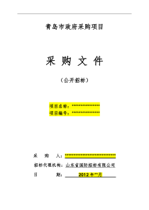 青岛政府采购招标文件范本—货物类公开招标