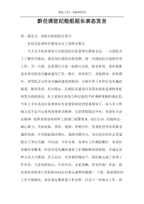 新任派驻纪检组组长表态发言