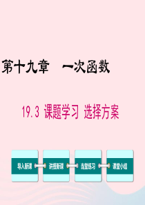 八年级数学下册 第十九章 一次函数19.3 课题学习 选择方案课件1（新版）新人教版