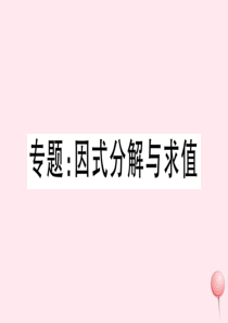 八年级数学上册 专题 因式分解与求值习题课件 （新版）新人教版