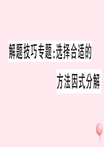 八年级数学上册 解题技巧专题 选择合适的方法因式分解习题课件 （新版）新人教版