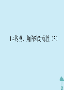 八年级数学上册 第一章 轴对称图形 1.4 线段、角的轴对称性（3）课件 苏教版