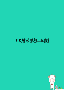 八年级生物上册 6.16.2人体对信息的感知（眼与视觉）课件1 （新版）苏科版