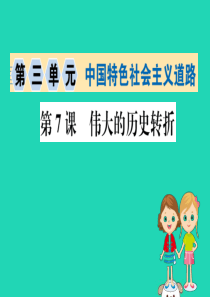 八年级历史下册 第三单元 中国特色社会主义道路 3.7一课一练习题课件 （新版）新人教版