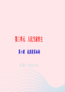 八年级道德与法治下册 第三单元 人民当家做主 第六课 我国国家机构（第1课时 国家权力机关）习题课件