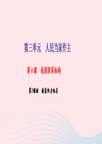 八年级道德与法治下册 第三单元 人民当家作主 第六课 第1框 国家权力机关习题课件 新人教版