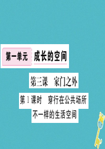 八年级道德与法治上册 第一单元 成长的空间 第三课 家门之外 第1框《穿行在公共场所 不一样的生活空