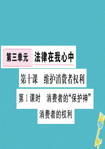 八年级道德与法治上册 第三单元 法律在我心中 第十课 维护消费者权利 第1框《消费者的“保护神”消费