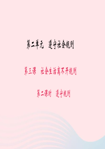八年级道德与法治上册 第二单元 遵守社会规则 第三课 社会生活离不开规则 第二框 遵守规则习题课件 
