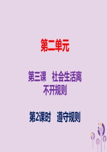 八年级道德与法治上册 第二单元 遵守社会规则 第三课 社会生活离不开规则 第2框 遵守规则课件 新人