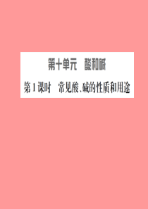 安徽省2019年中考化学总复习 第十单元 酸和碱（第1课时）课件