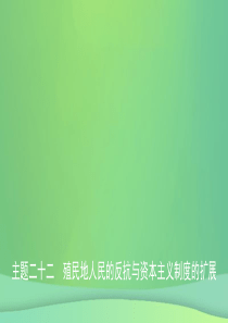 安徽省2019年秋中考历史总复习 主题二十二 殖民地人民的反抗与资本主义制度的扩展课件