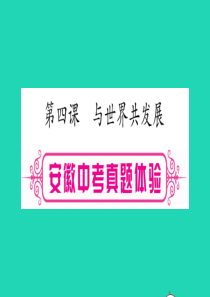 安徽省2019届中考道德与法治总复习 九下 第2单元 世界舞台上的中国 第4课 与世界共发展考点突破