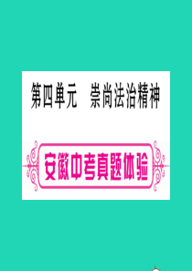 安徽省2019届中考道德与法治总复习 八下 第4单元 崇尚法治精神考点突破课件