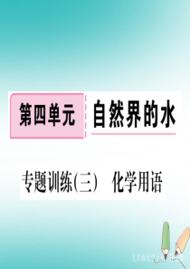 安徽省2018年秋九年级化学上册 第四单元 自然界的水 专项训练（三）化学用语练习课件（含2018模