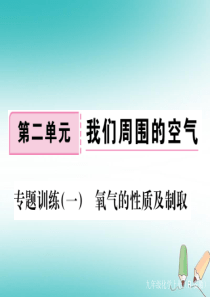 安徽省2018年秋九年级化学上册 第二单元 我们周围的空气 专题训练（一）氧气的性质及制取练习课件（