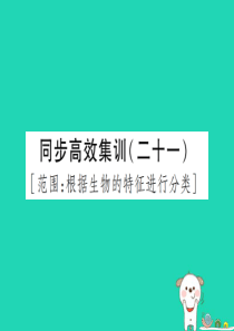 PK中考（江西专用）2019中考生物 同步高效集训（二十一）课件