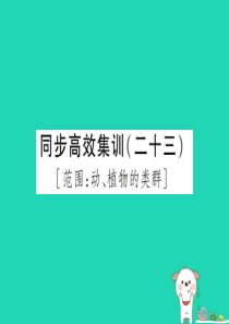 PK中考（江西专用）2019中考生物 同步高效集训（二十三）课件