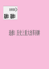 2021新高考历史一轮总复习 选修模块 选修1 历史上重大改革回眸课件 岳麓版