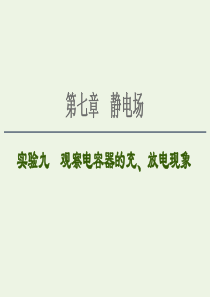 2021届高考物理一轮复习 第7章 静电场 实验9 观察电容器的充、放电现象课件