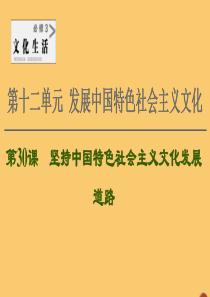 2021高考政治一轮复习 第12单元 发展中国特色社会主义文化 第30课 坚持中国特色社会主义文化发