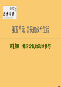 2021高考政治一轮复习 第5单元 公民的政治生活 第13课 我国公民的政治参与课件 新人教版必修2