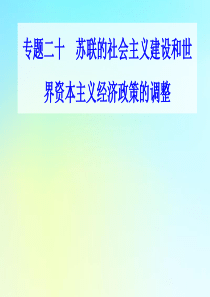 2021高考历史一轮复习 专题二十 苏联的社会主义建设和世界资本主义经济政策的调整专题综合提升课件 