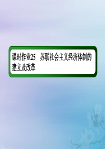 2021高考历史大一轮复习 课时作业25 苏联社会主义经济体制的建立及改革课件 岳麓版