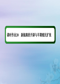 2021高考历史大一轮复习 课时作业20 新航路的开辟与早期殖民扩张课件 岳麓版