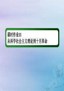 2021高考历史大一轮复习 课时作业11 从科学社会主义理论到十月革命课件 岳麓版