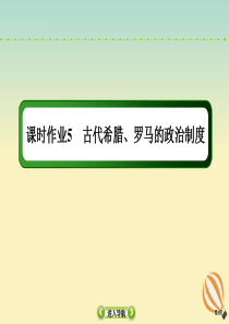 2021高考历史大一轮复习 课时作业5 古代希腊、罗马的政治制度课件 新人教版