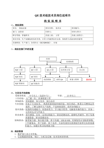 QE技术组技术员岗位说明书