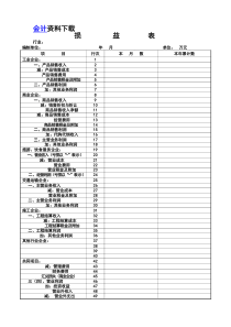 损益表表格