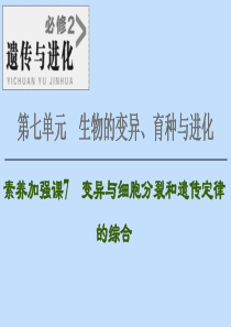 2021版高考生物一轮复习 第7单元 生物的变异、育种与进化 素养加强课7 变异与细胞分裂和遗传定律