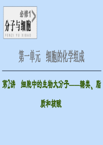 2021版高考生物一轮复习 第1单元 细胞的化学组成 第2讲 细胞中的生物大分子——糖类、脂质和核酸