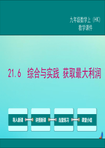 2020秋九年级数学上册 第21章 二次函数与反比例函数 21.6 综合与实践 获得最大利润教学课件