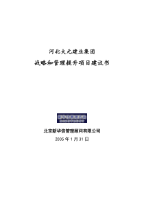 大元集团战略和管理提升项目建议书-新华信XXXX0131