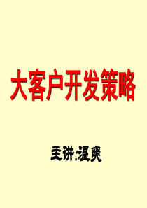 大客户开发策略