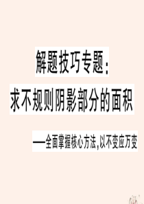 2020年春九年级数学下册 解题技巧专题 求不规则阴影部分的面积课件（新版）沪科版