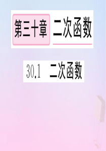 2020年春九年级数学下册 第30章 二次函数 30.1 二次函数课件（新版）冀教版