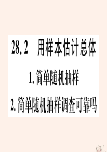 2020年春九年级数学下册 第28章 样本与总体 28.2 用样本估计总体 28.2.1 简单随机抽