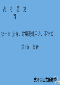 2020届新高考数学艺考生总复习 第一章 集合、常用逻辑用语、不等式 第1节 集合课件