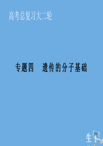 2020届高考生物艺考生大二轮总复习 上篇 专题四 遗传的分子基础 第6讲 遗传的分子基础课件