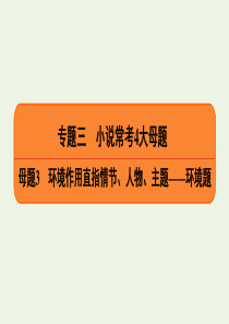 2020高考语文二轮复习 专题3 小说常考4大母题 母题3 环境作用直指情节、人物、主题——环境题课