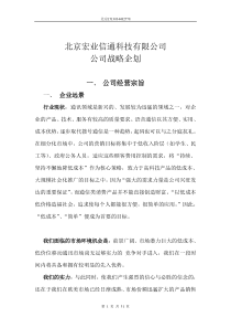 宏业信通公司战略企划