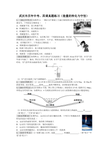 9武汉市历年中考、四调真题练习(能量的转化)