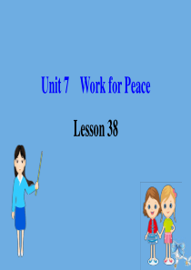 2020版九年级英语全册 Unit 7 Work for Peace Lesson 38 Makin