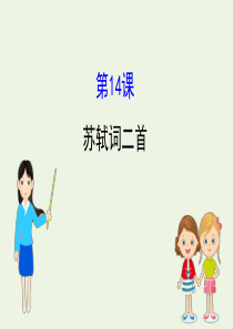 2020版高中语文 3.14 苏轼词二首课件 粤教选修《唐诗宋词元散曲选读》