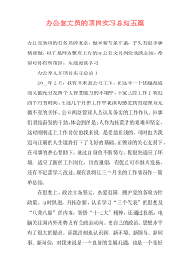 办公室文员的顶岗实习总结五篇