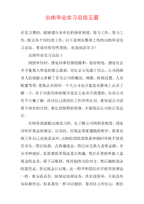 出纳毕业实习总结五篇